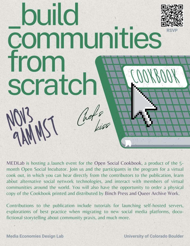 Poster for Open Social Cookbook event